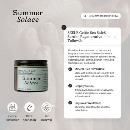 SEELE – Ritual Sea Salt Scrub | Celtic Salt®, Choya Nākh, Sage &amp; Coriander - My American Goods