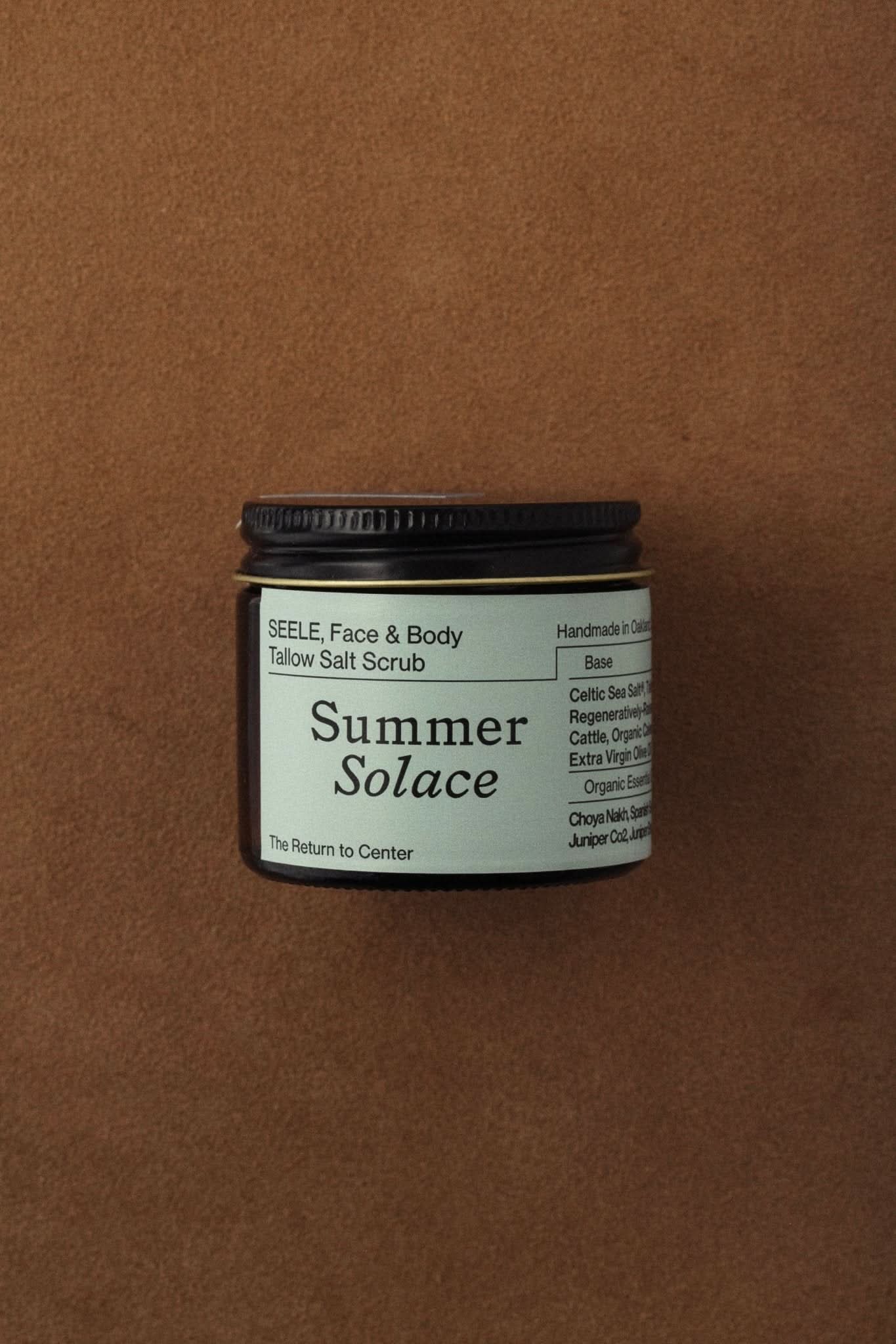 Summer Solace Tallow Tallow Scrub Seele Celtic Sea Salt® Scrub - 60mL SEELE – Ritual Sea Salt Scrub | Celtic Salt®, Choya Nākh, Sage &amp; Coriander