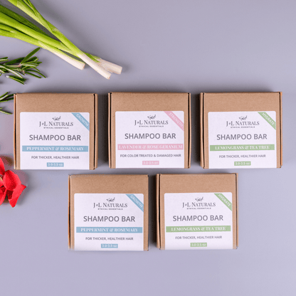 J&amp;L Naturals Shampoo Bar Variety / Full Size Sulfate-Free Shampoo Bar Bundle (5-Pack)