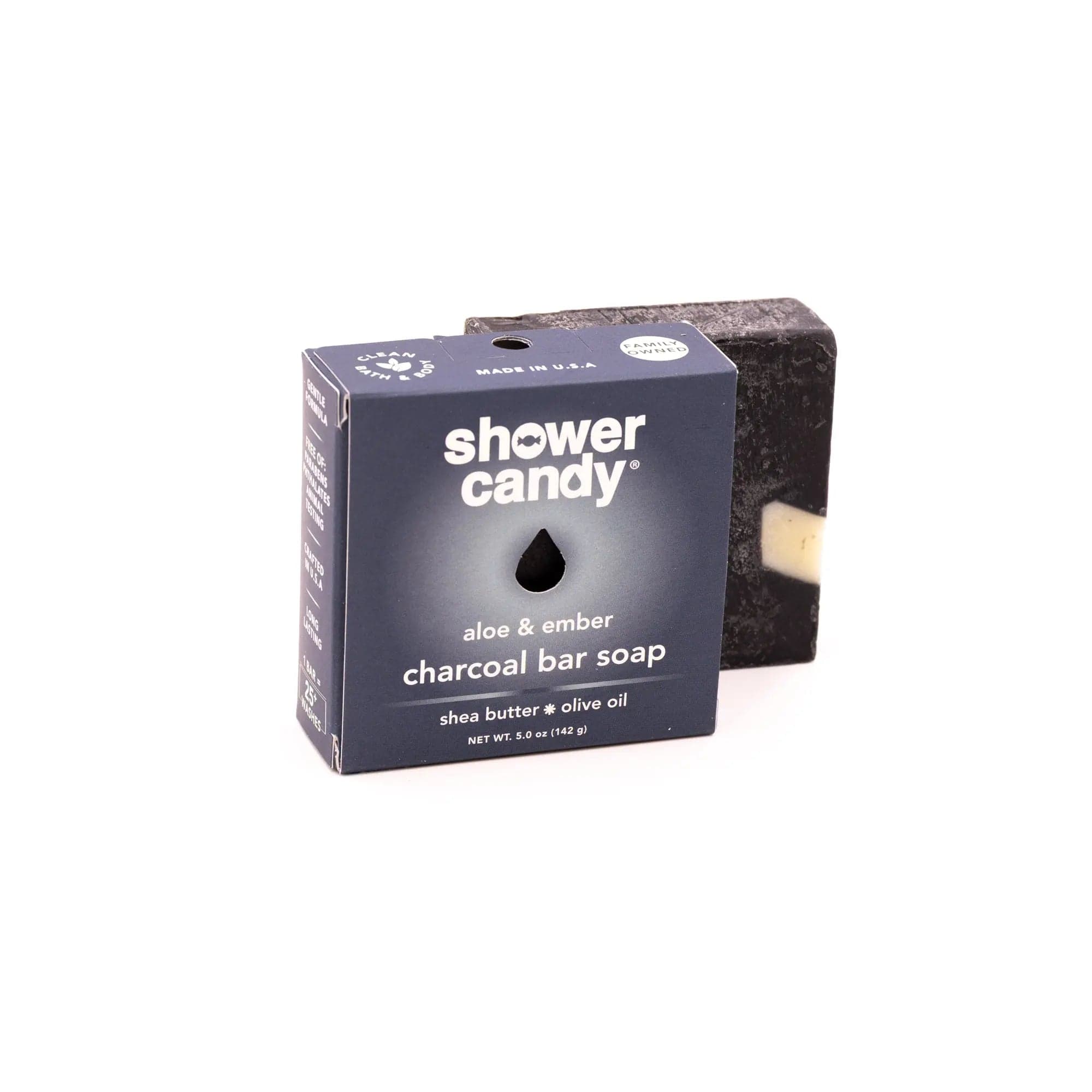 SHOWER CANDY Aloe &amp; Ember Charcoal Bar Soap