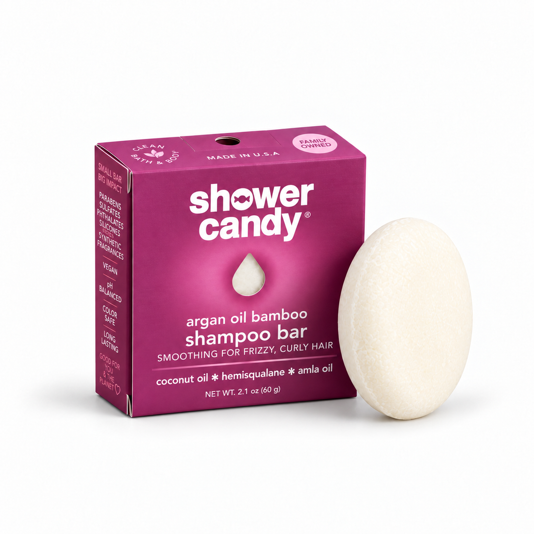 Argan Oil Bamboo Shampoo Bar for Curly Hair | Shower Candy