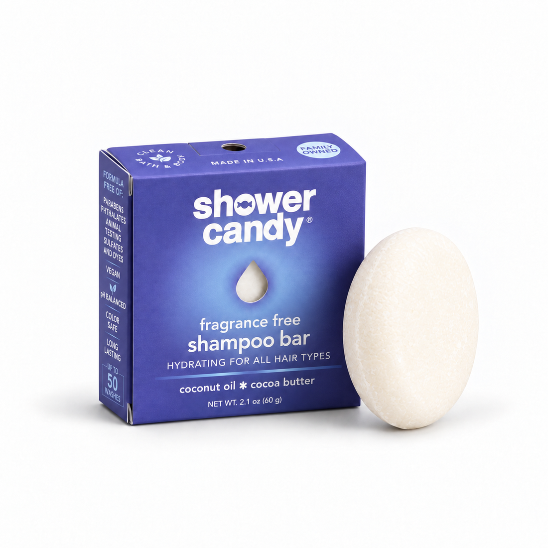 Fragrance Free Shampoo Bar | Shower Candy – Hydrating for All Hair Types