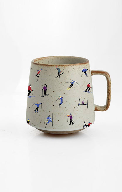 Ski Adventure Stoneware Mug: Embrace the Slopes