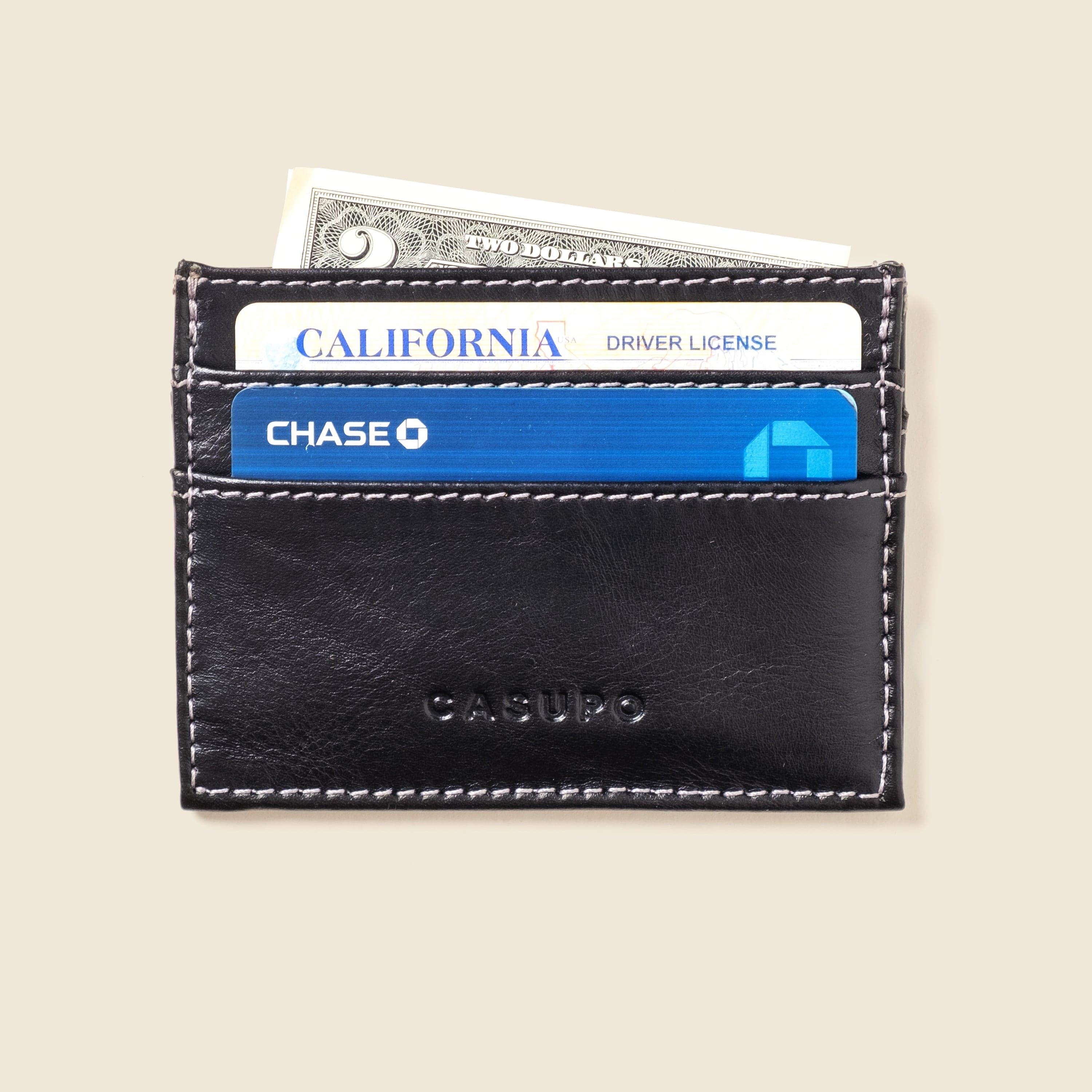 CASUPO Slim Card Holder Slim Card Holder Wallet with RFID Protection - Black