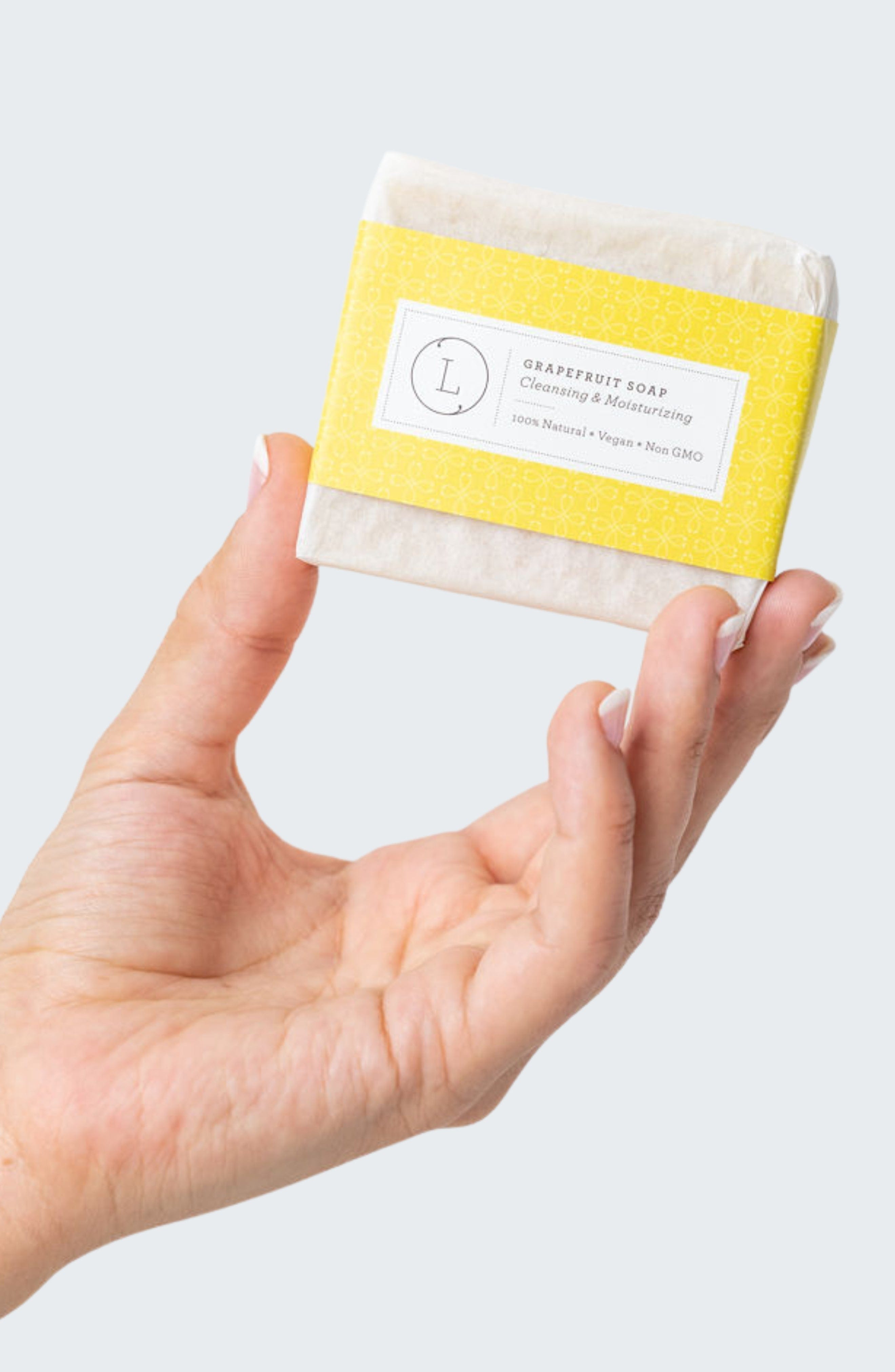 Lizush NATURAL SOAP BAR 2x Natural Handmade Soap Bar, Pink Grapefruit Soap