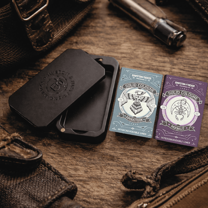 Bawston &amp; Tucker Solid Cologne Solid Cologne Starter Kit for Men – 2 Scents + Refillable Metal Case