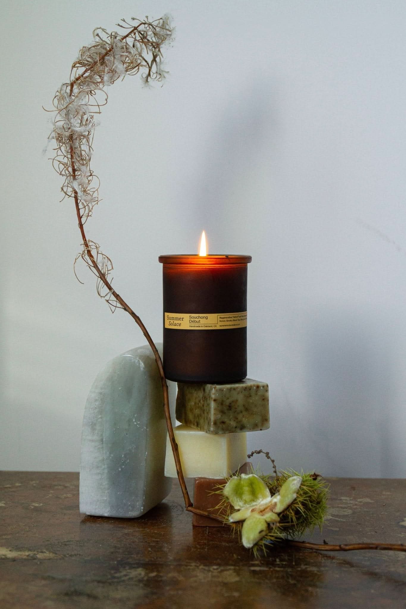 Summer Solace Tallow Tallow Candle Souchong Debut – Tallow Candle with Black Tea Absolute &amp; Vetiver | 6 oz