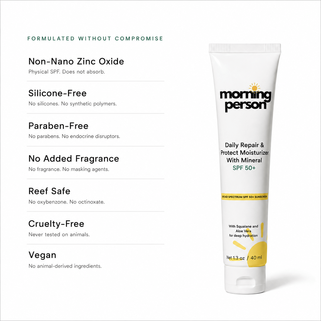 Morning Person Beauty Moisturizer Morning Person Daily Repair Moisturizer with Mineral SPF 50