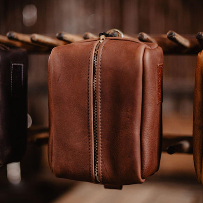 The Local Branch Leather Mahogany Leather Dopp Kit