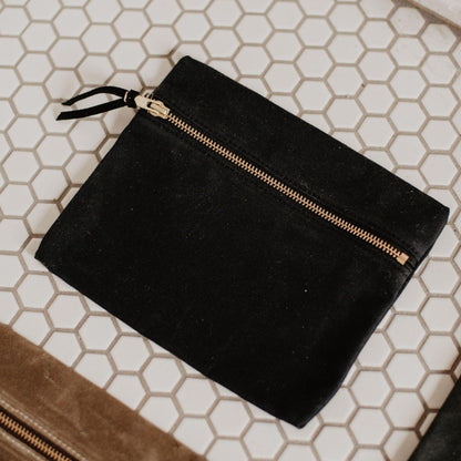 The Local Branch Curbstone Black Waxed Canvas Utility Pouch