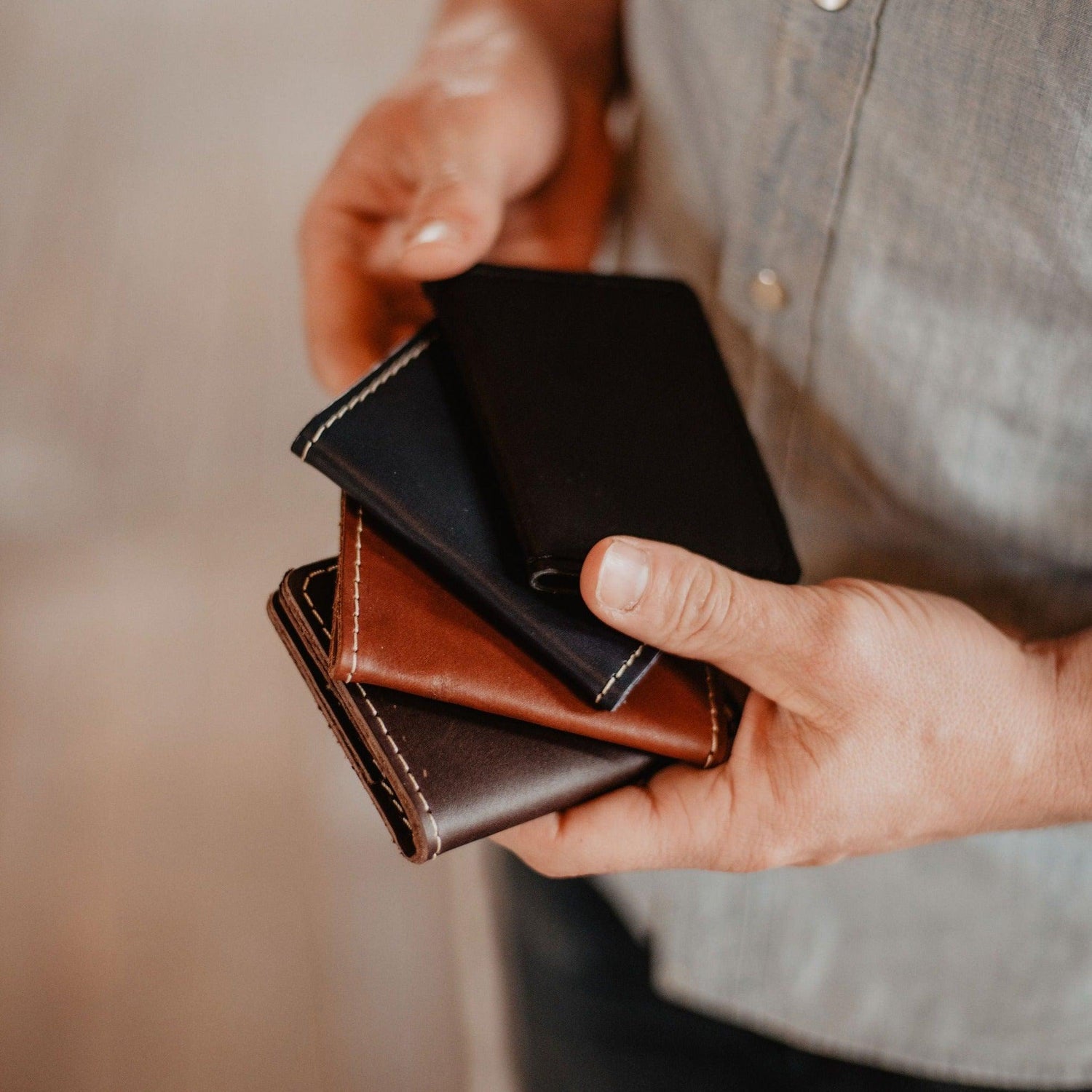 The Local Branch Leather Chocolate The Flip Wallet - USA Made