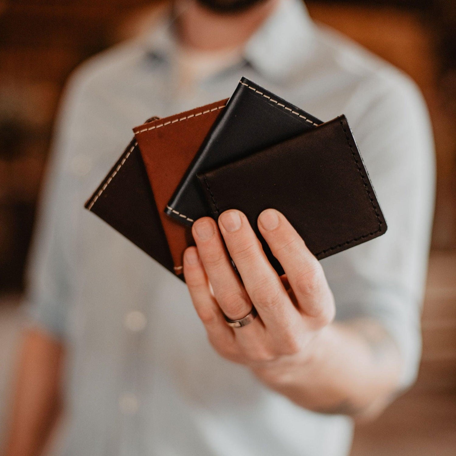 The Local Branch Leather Black The Flip Wallet - USA Made