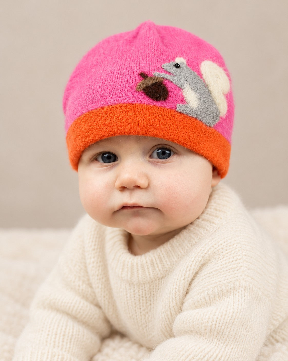 Squirrel Cashmere Hat - Baby