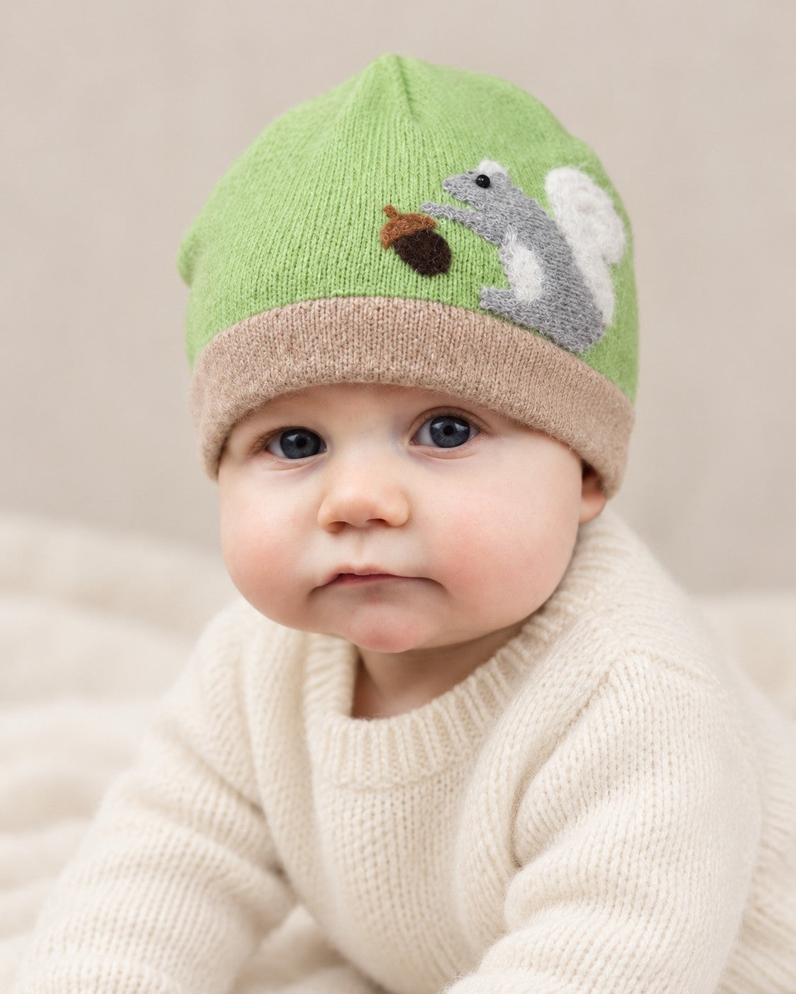 Squirrel Cashmere Hat - Baby