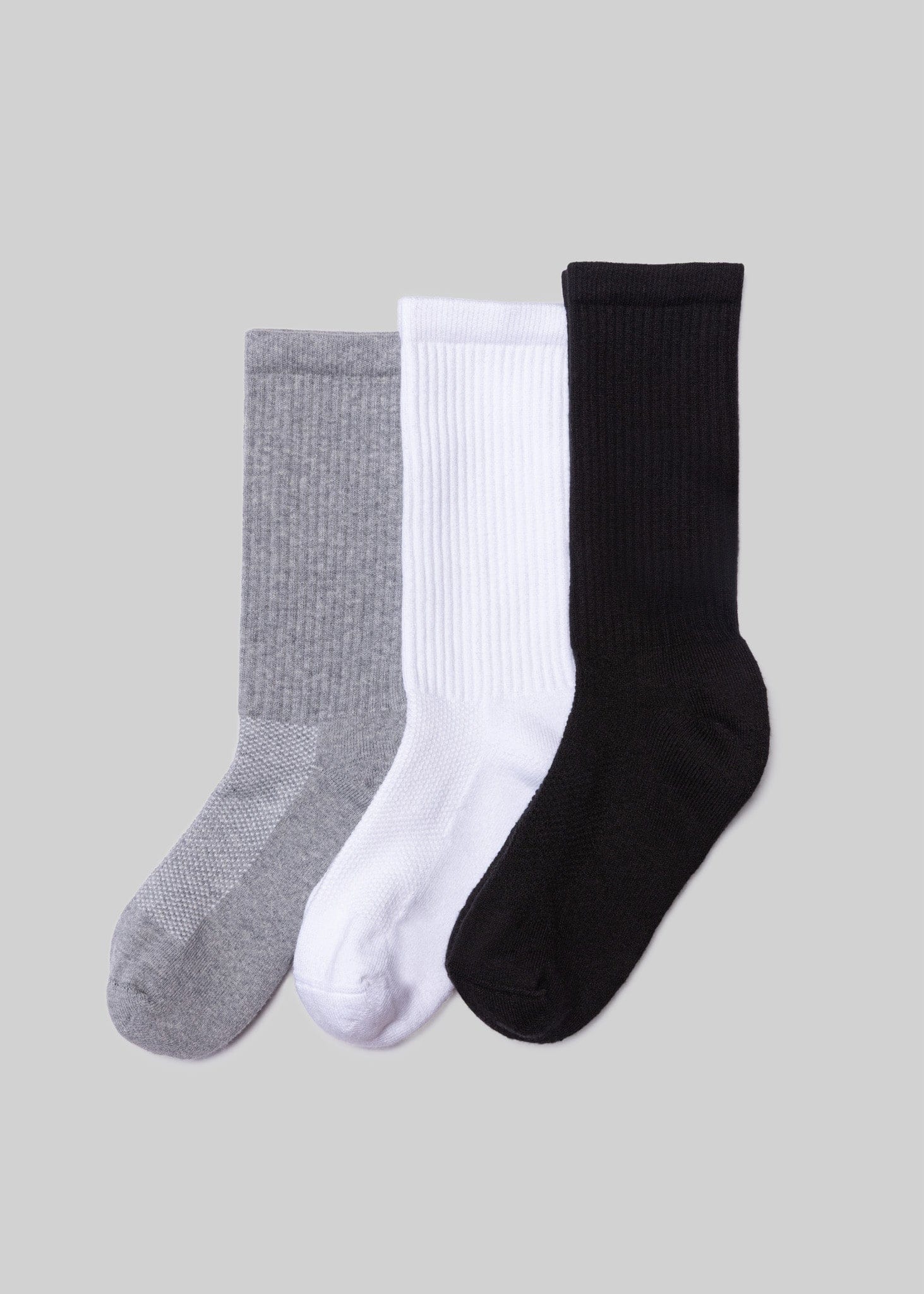American Trench Socks black/white/heather grey / m The Statement Crew (3-Pack)