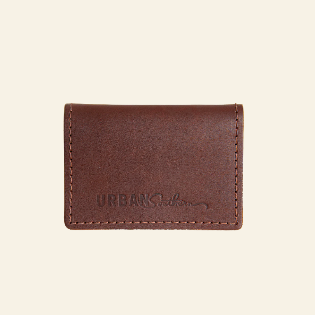 Brown leather wallet with &