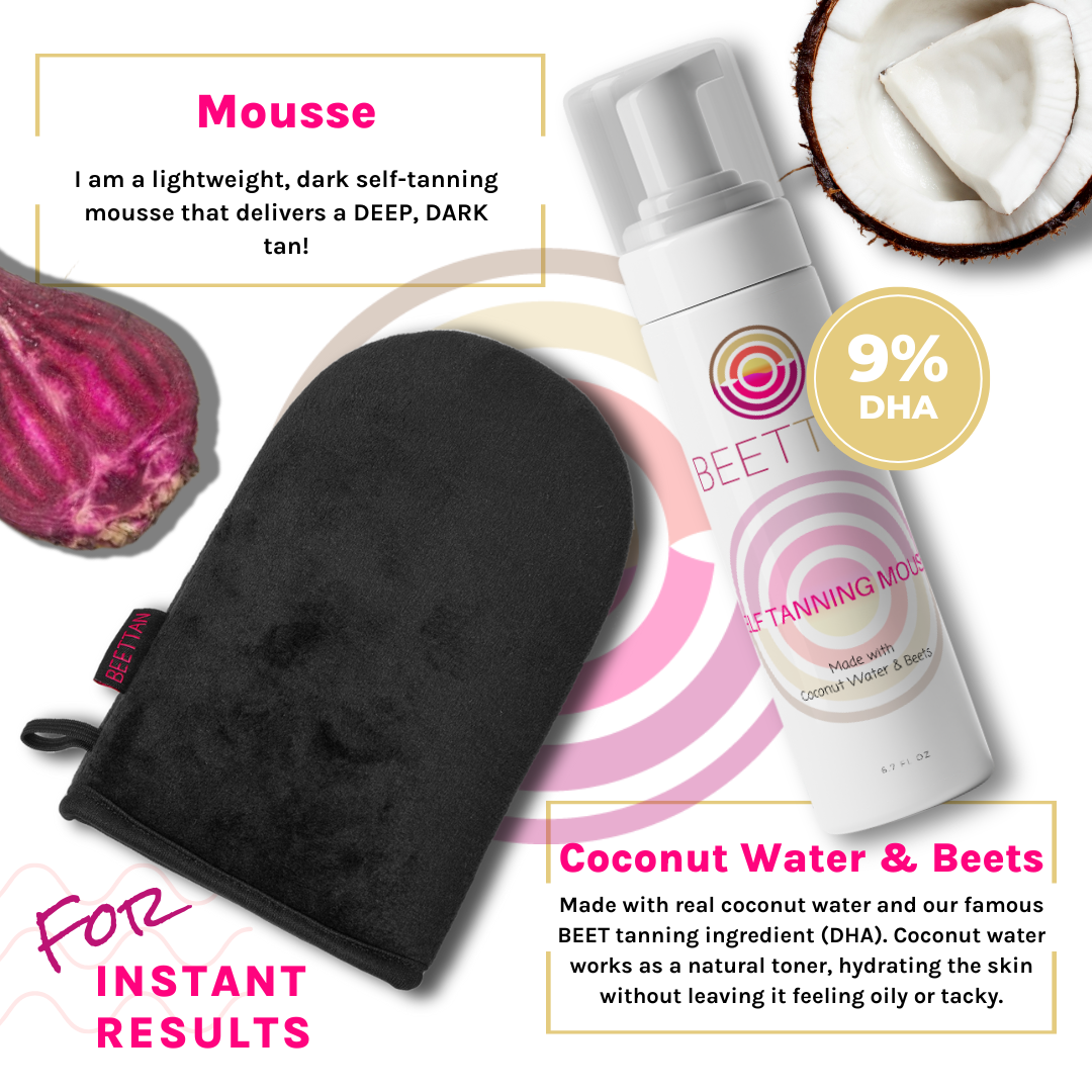 Self Tanning Mousse (Made W/ Coconut Water and Beets) - My American Goods