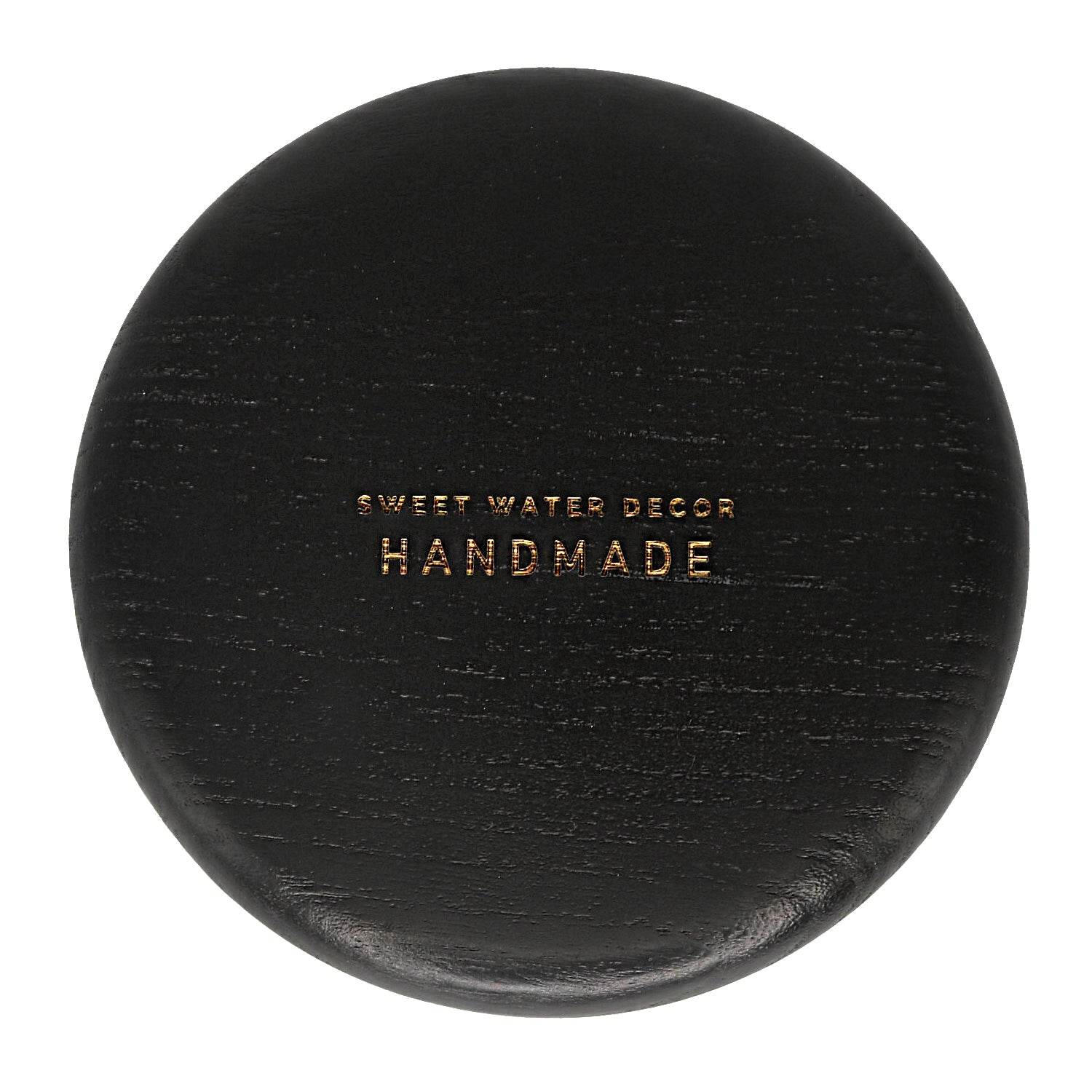 Black Round Wood Tray - My American Goods