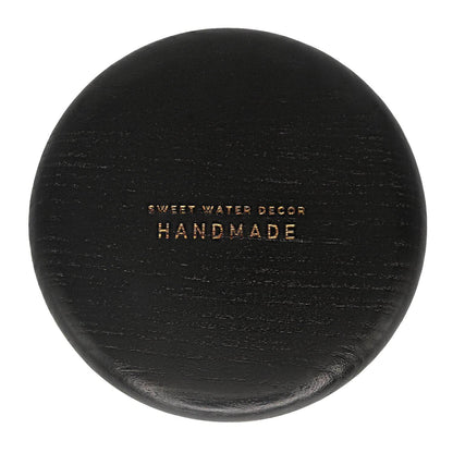 Black Round Wood Tray - My American Goods