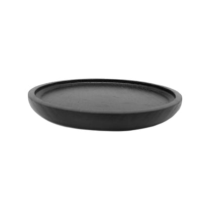 Black Round Wood Tray - My American Goods