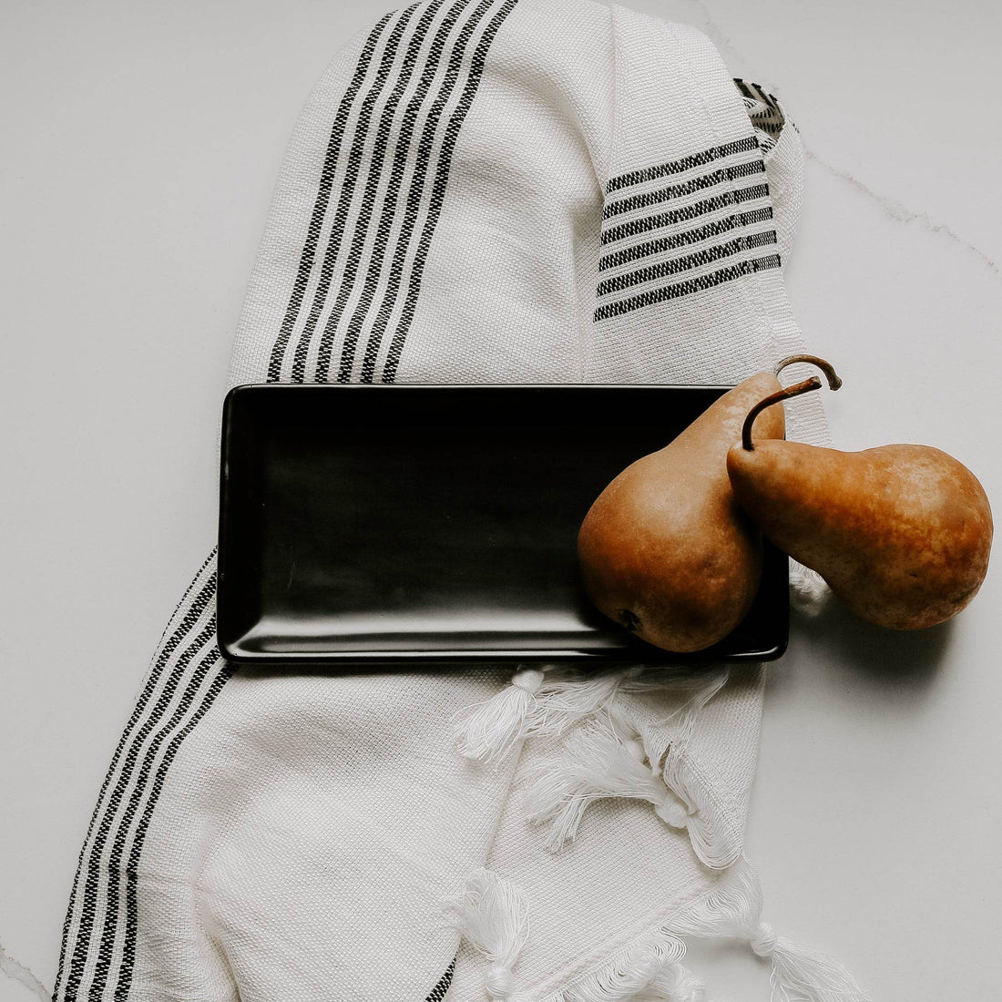 Black Stoneware Tray - My American Goods