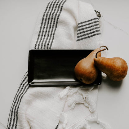 Black Stoneware Tray - My American Goods