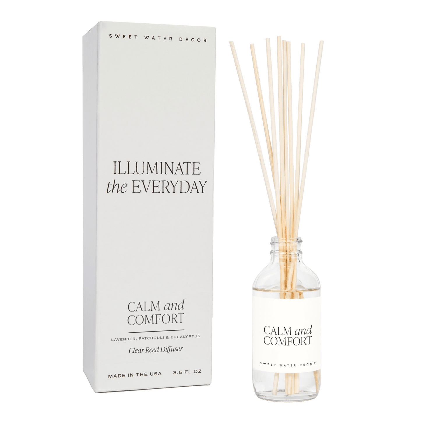 Calm and Comfort Clear Reed Diffuser - My American Goods