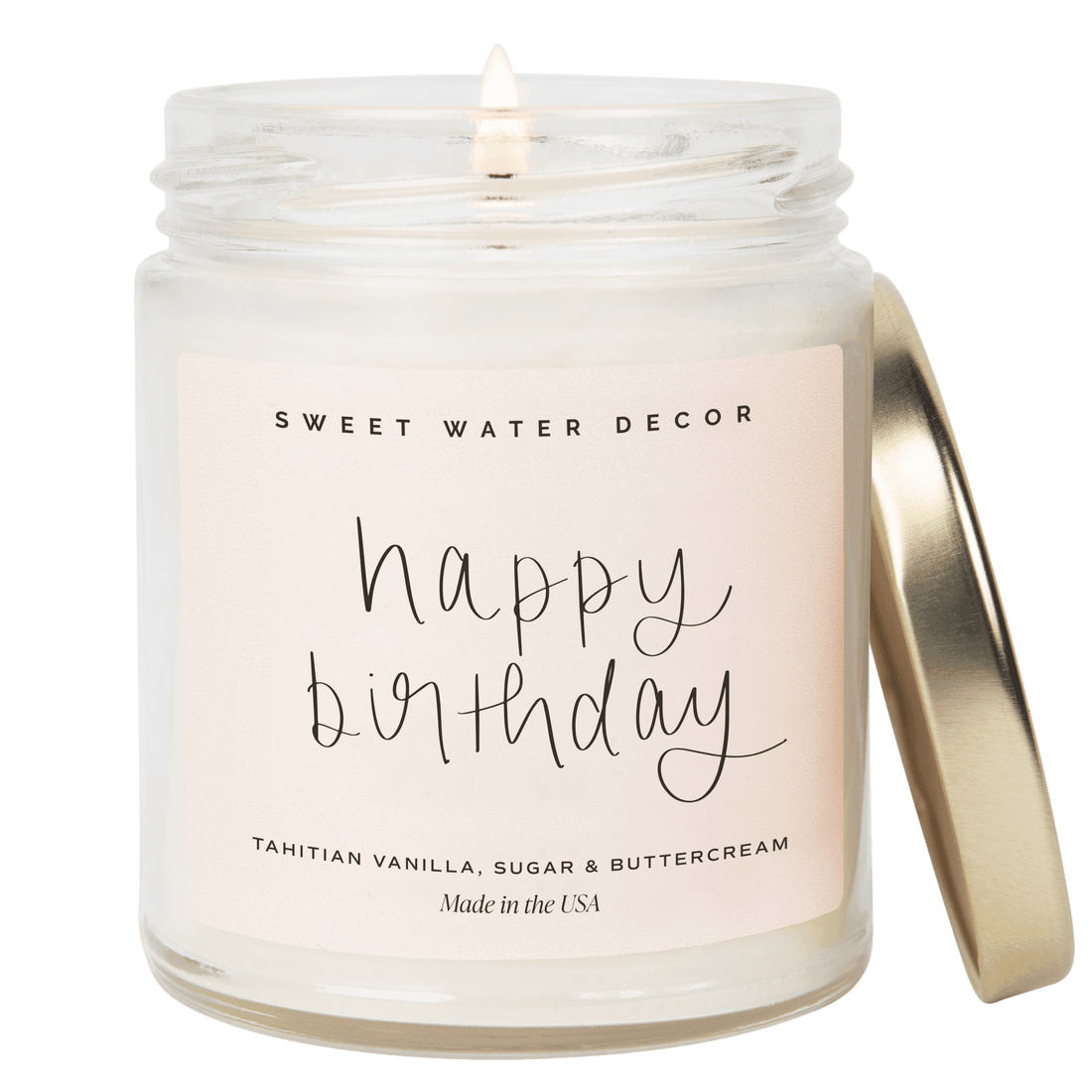 Happy Birthday Soy Candle - Clear Jar - 9 Oz - My American Goods