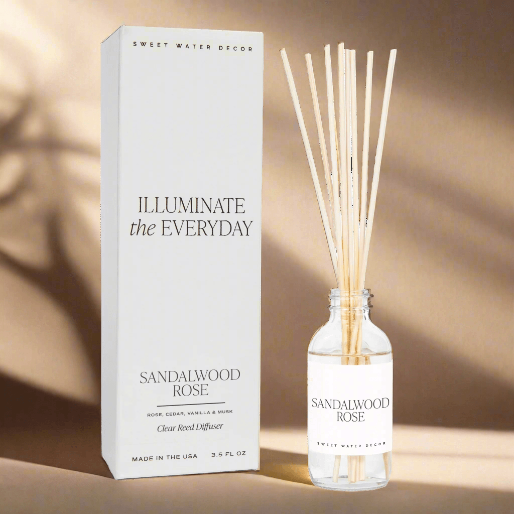 Sandalwood Rose Clear Reed Diffuser - My American Goods