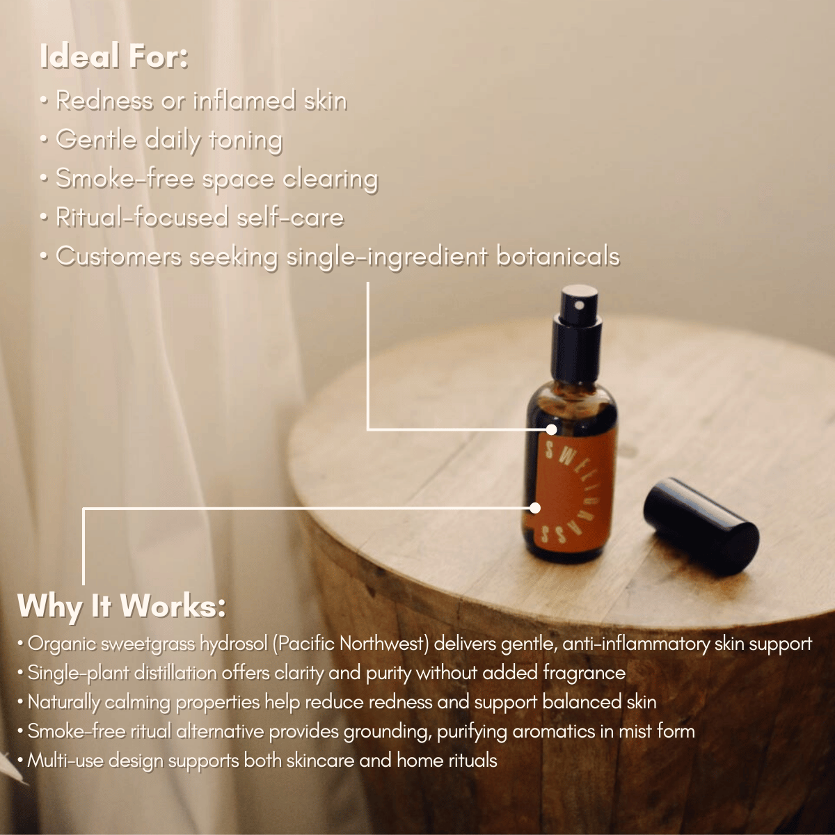URB APOTHECARY mist Sweetgrass Face &amp; Room Mist