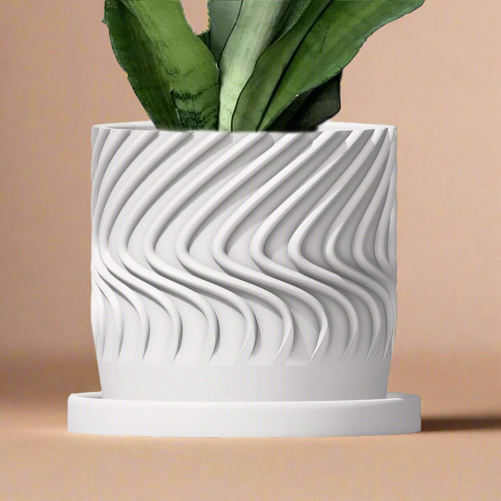 Swirl Planter - Rosebud HomeGoods 4 Black Without Drip Tray MODERN HOME GOOD