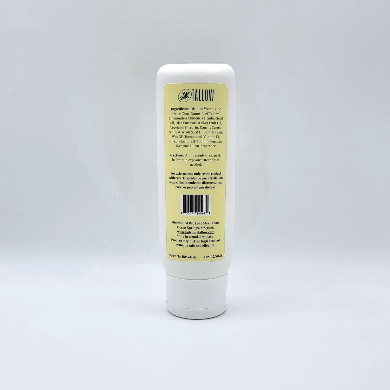 Tallow Before Sun Cream | Beef Tallow Non-Nano Zinc Oxide and Botanical Oils