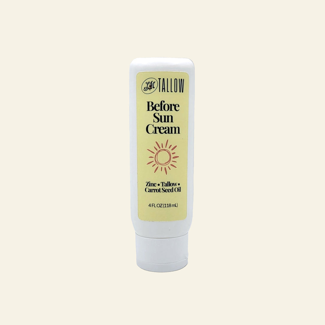 Tallow Before Sun Cream bottle on a white background