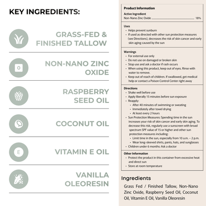 Tallow Mineral Sunscreen - My American Goods