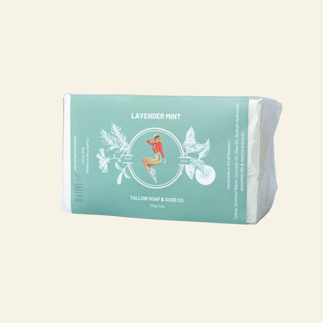 All-Natural Tallow Soap – Lavender Mint &amp; Unscented