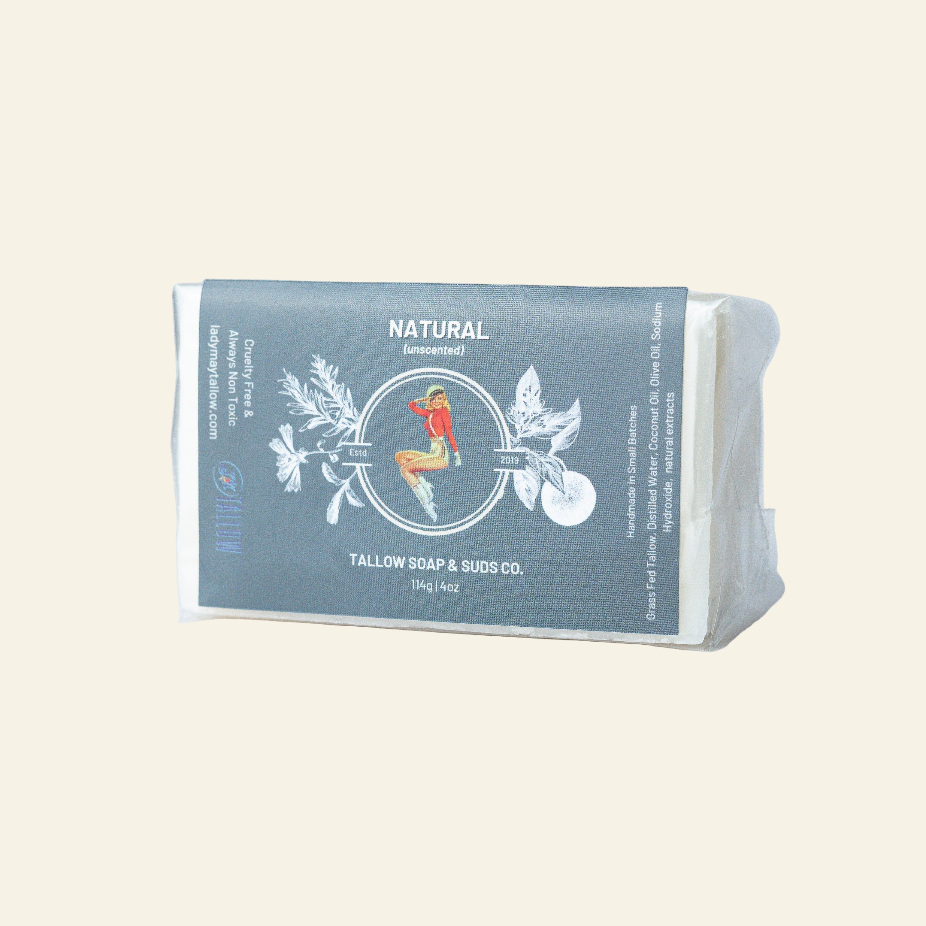 All-Natural Tallow Soap – Lavender Mint &amp; Unscented