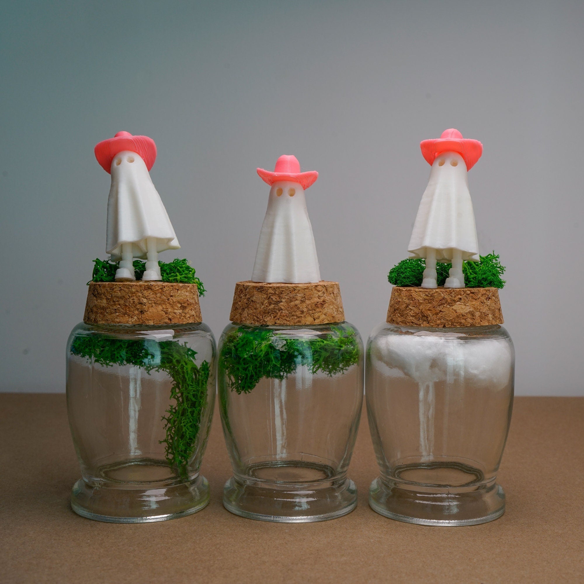 Ghost in a Bottle with Pink Cowboy Hat - My American Goods