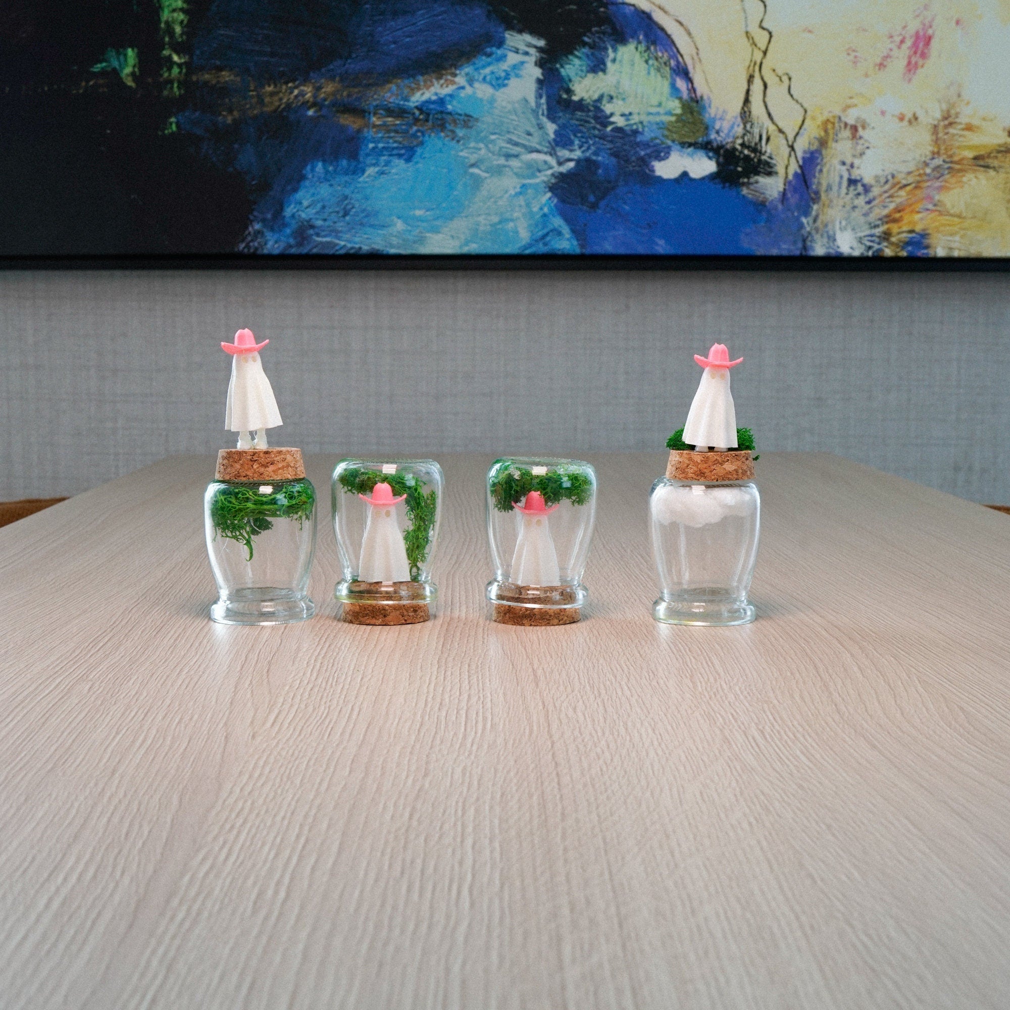 Ghost in a Bottle with Pink Cowboy Hat - My American Goods