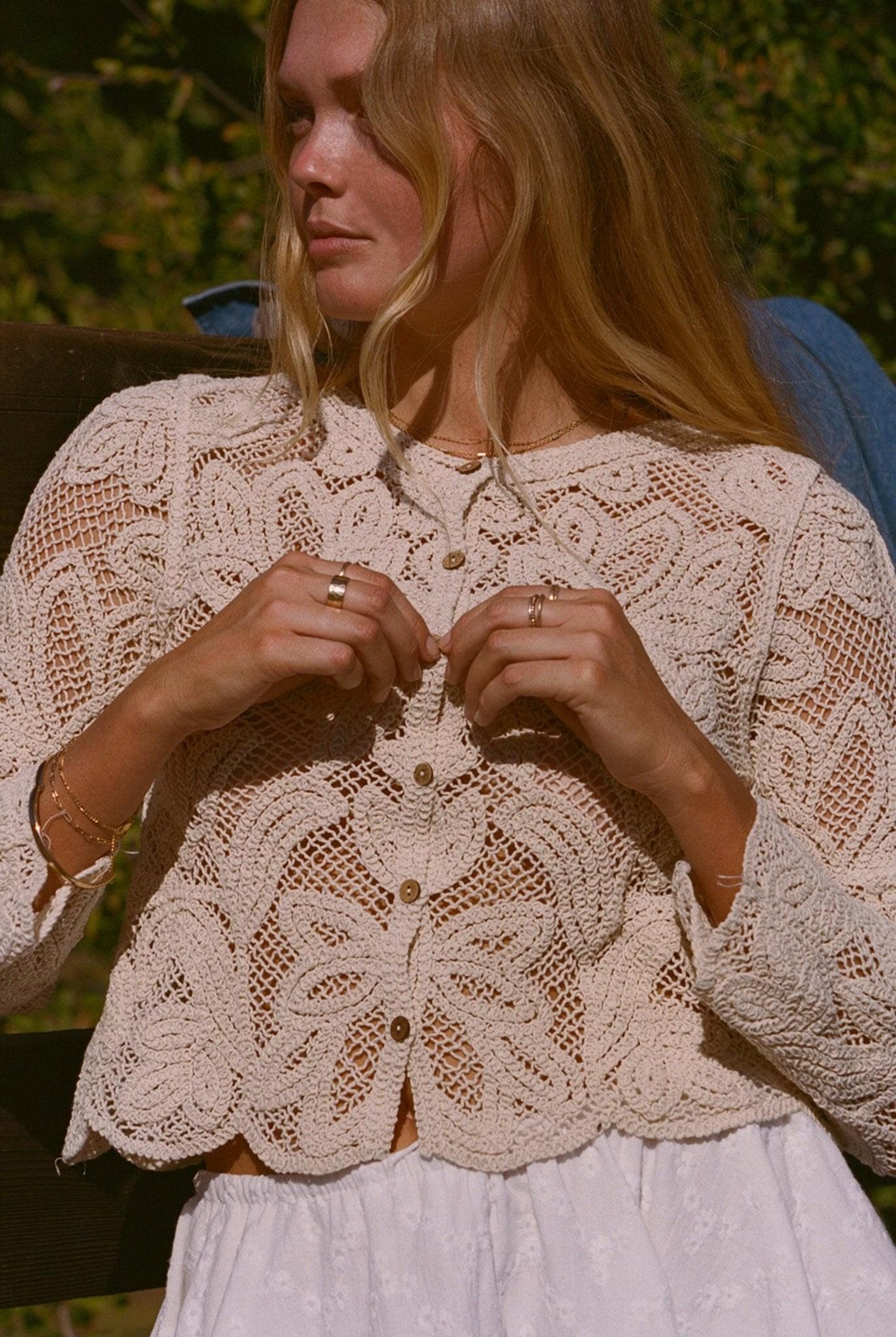 Bondi Sand Lace Boho Top