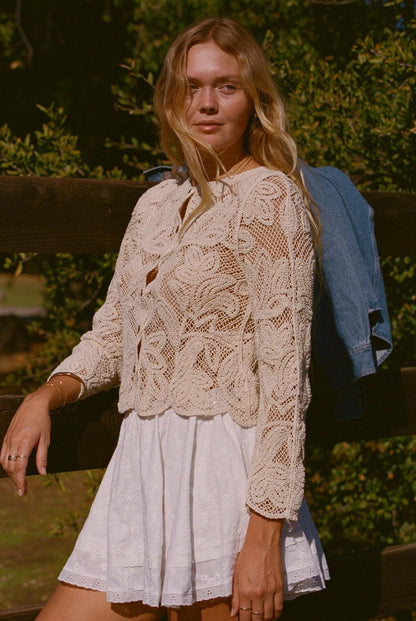 Bondi Sand Lace Boho Top