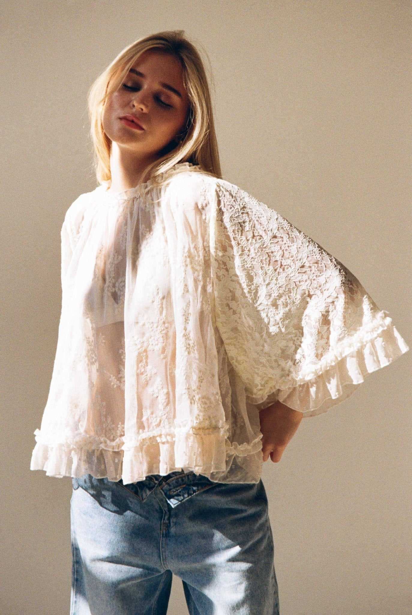 Kaya Ivory Circular Lace Top