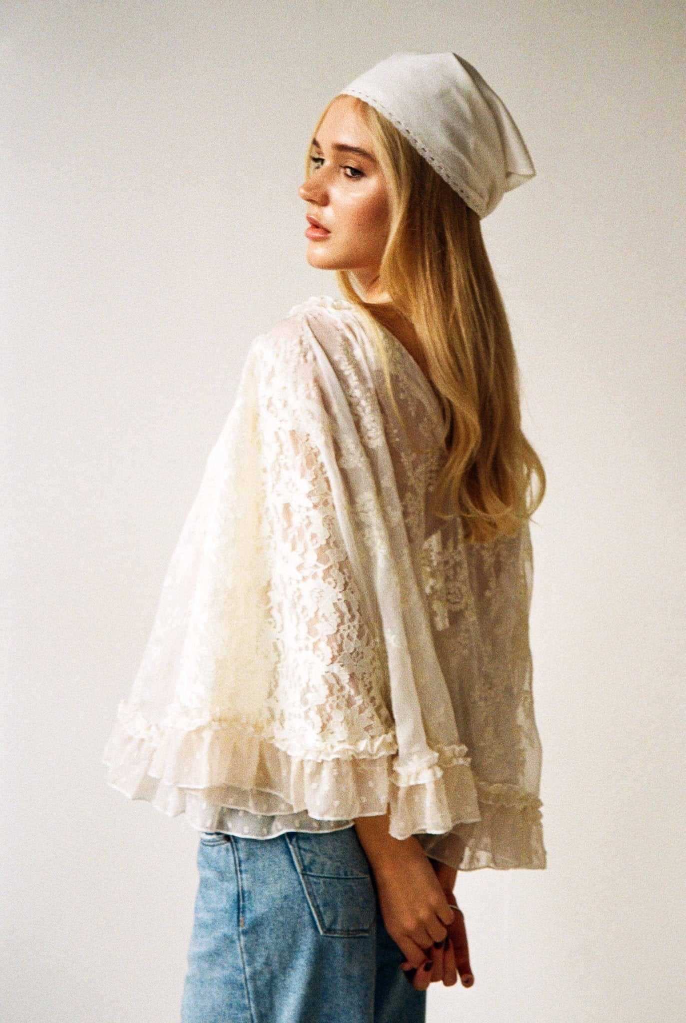 Kaya Ivory Circular Lace Top