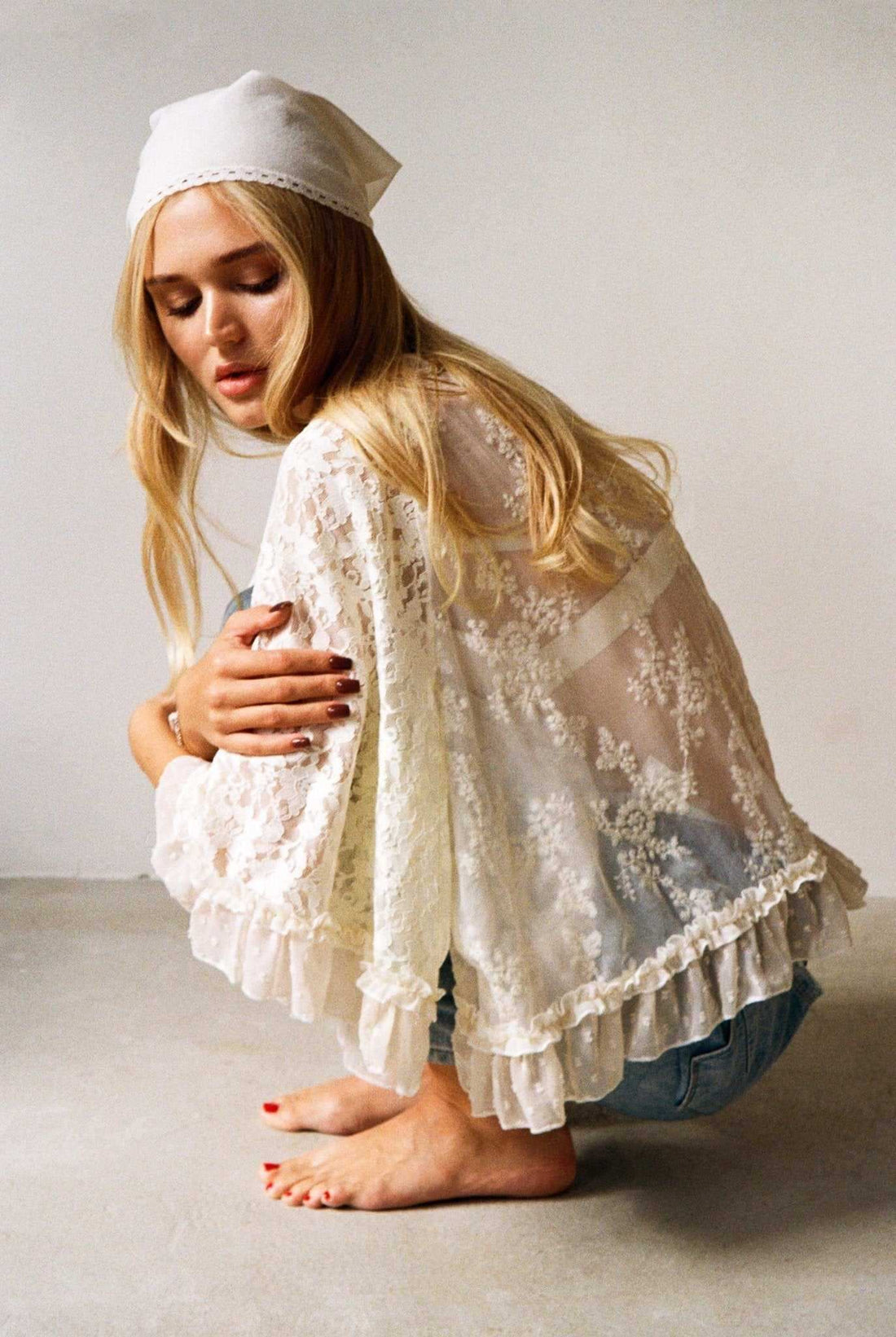 Kaya Ivory Circular Lace Top
