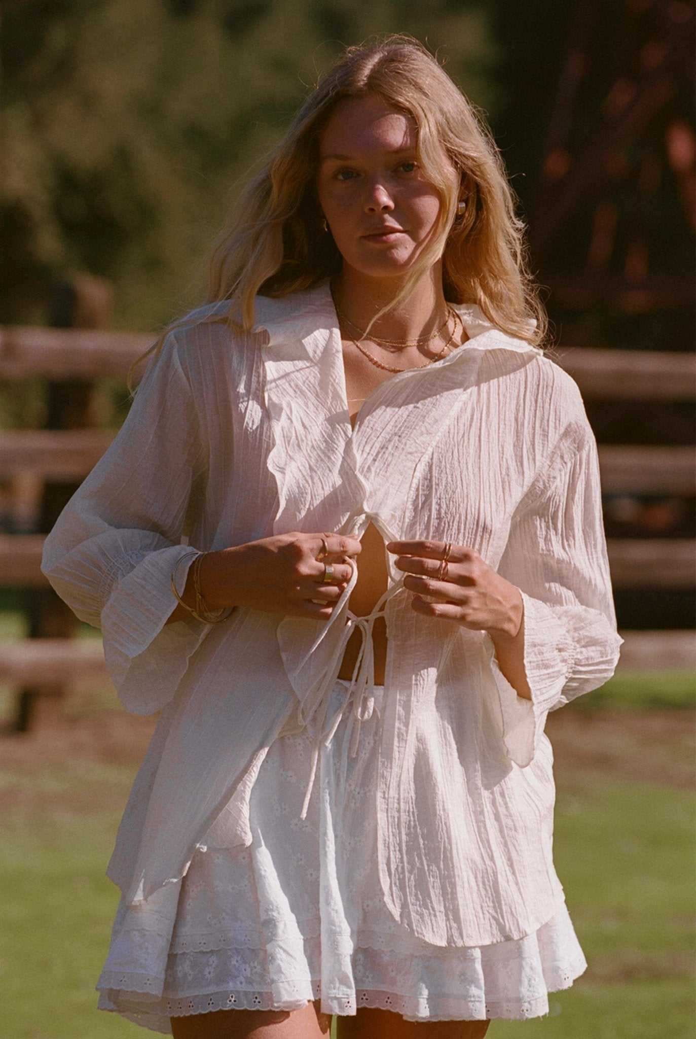 Lily Ruffle Top - Crème or Ivory