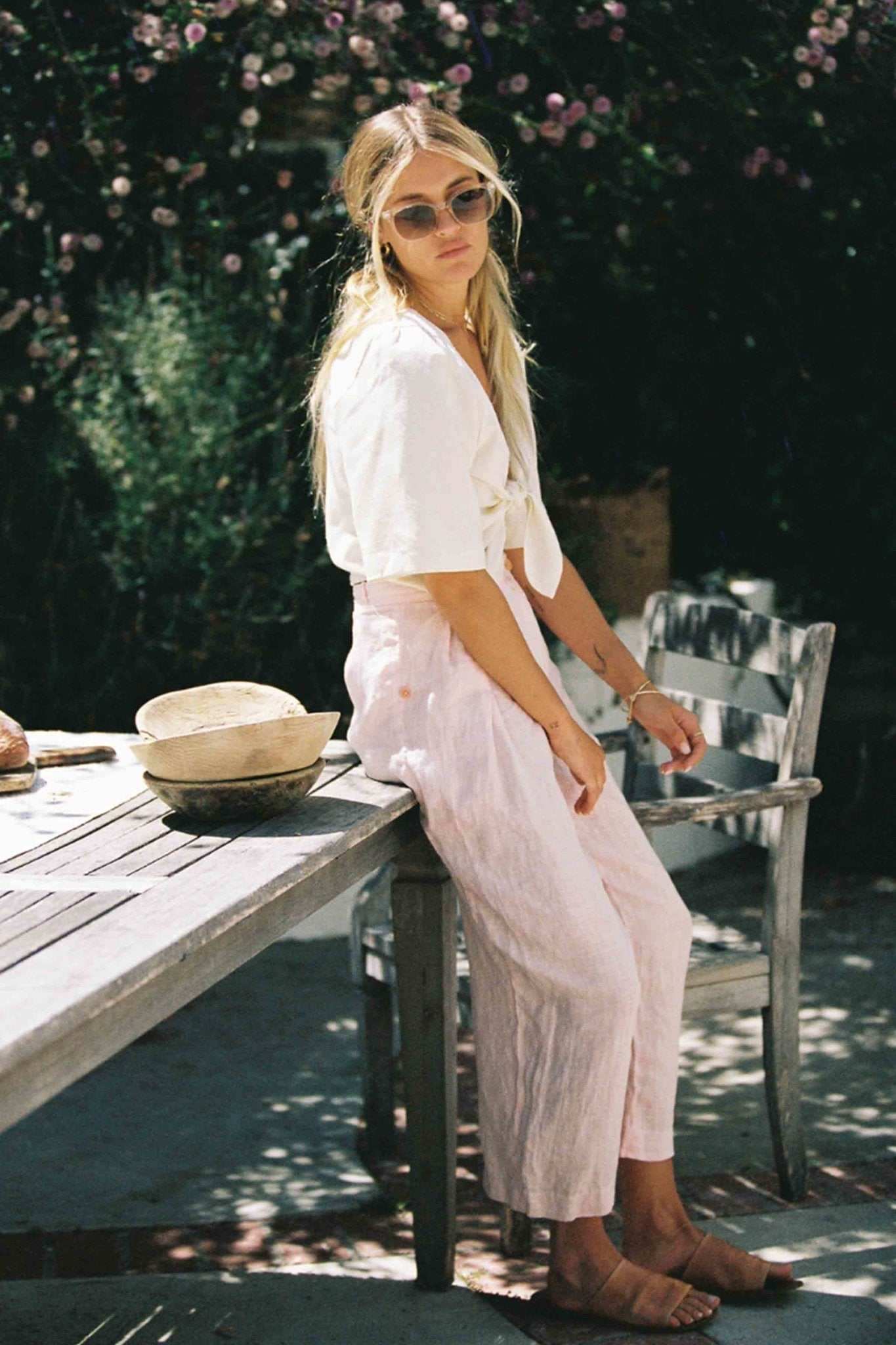Phoenix Raw Silk Tie Top