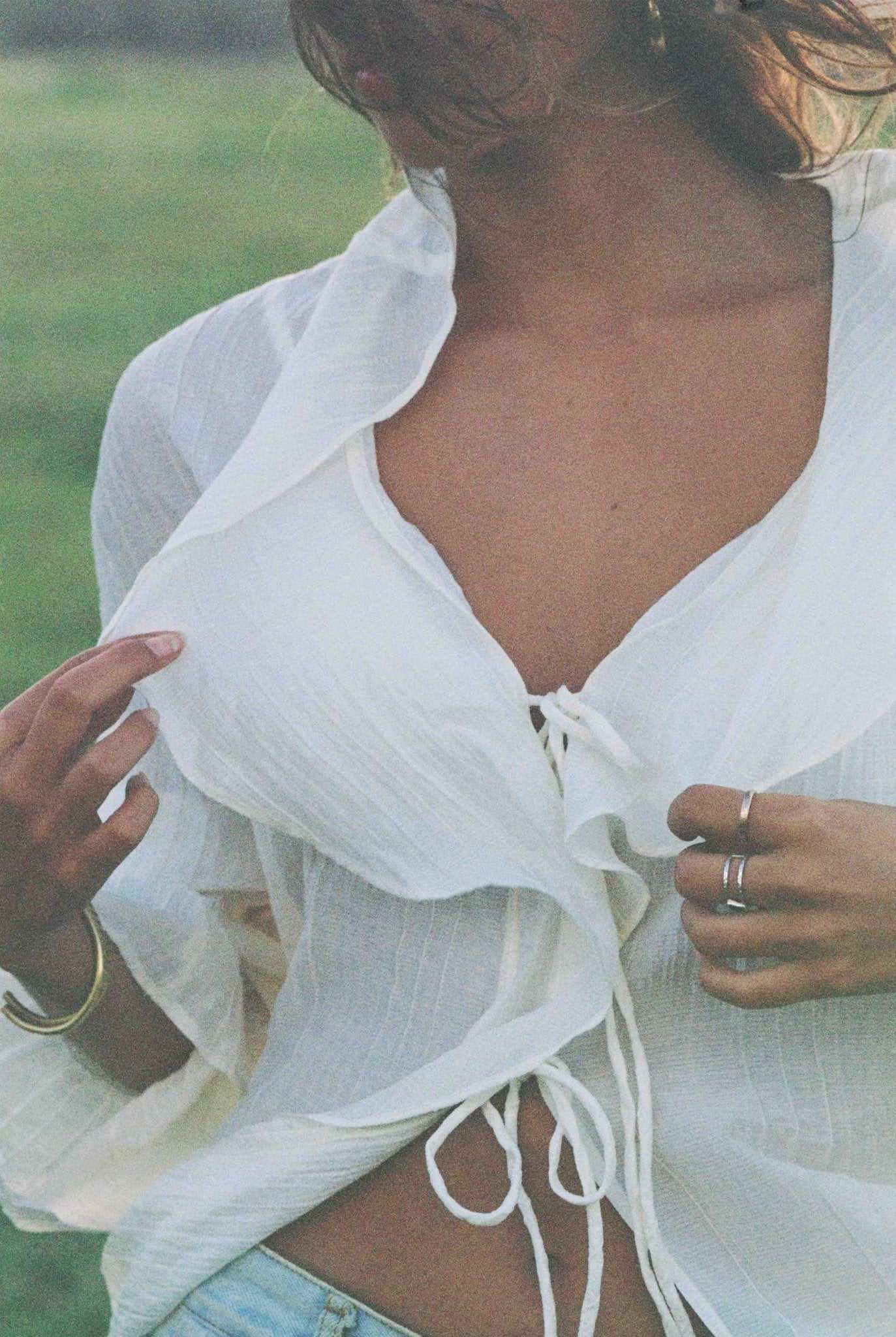 Lily Ruffle Top - Crème or Ivory