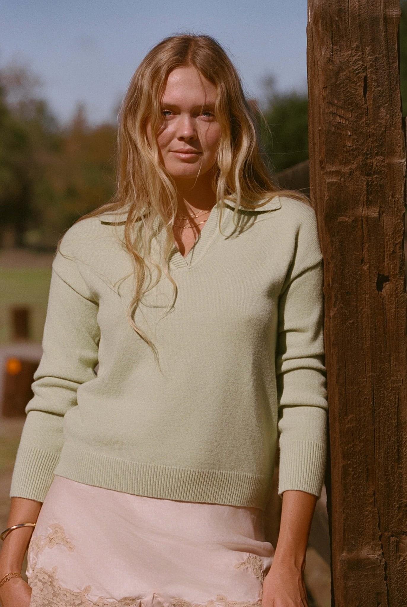 Thomas Green Collared Sweater