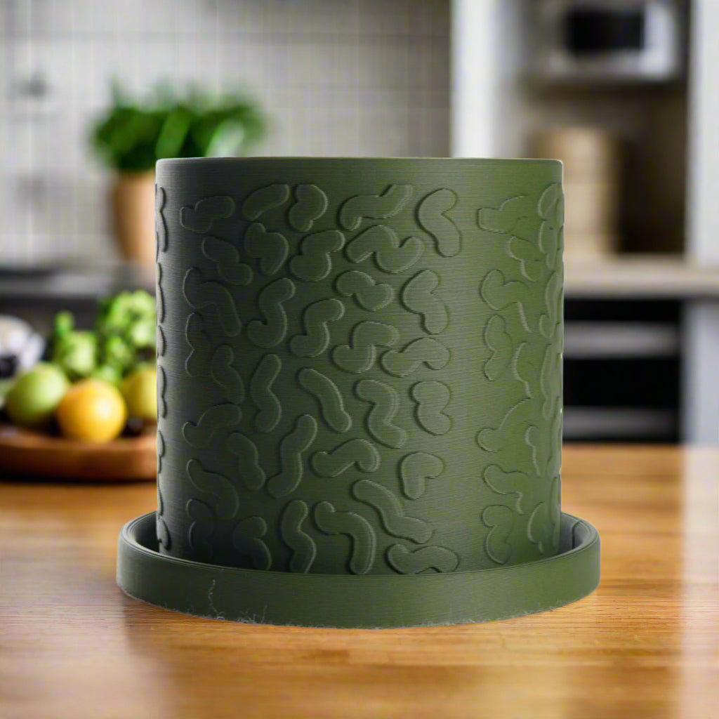 Tiny Squiggle Cheetah Planter Pot, With Drainage &amp; Drip Tray