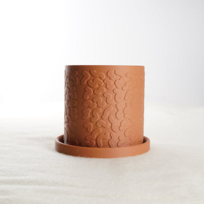 Tiny Squiggle Cheetah Planter Pot, With Drainage &amp; Drip Tray