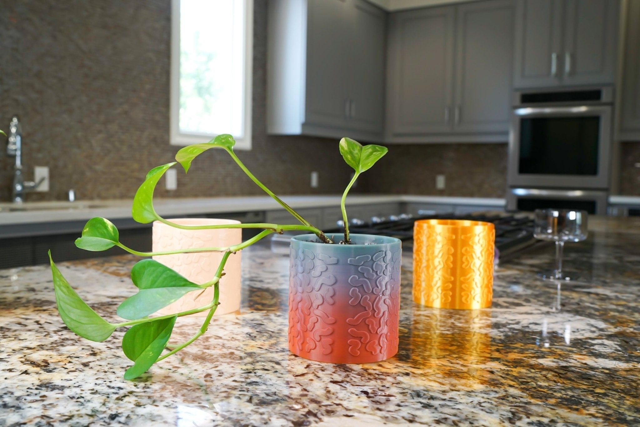 Rosebud HomeGoods Pots &amp; Planters Tiny Squiggle Cheetah Planter Pot, With Drainage &amp; Drip Tray